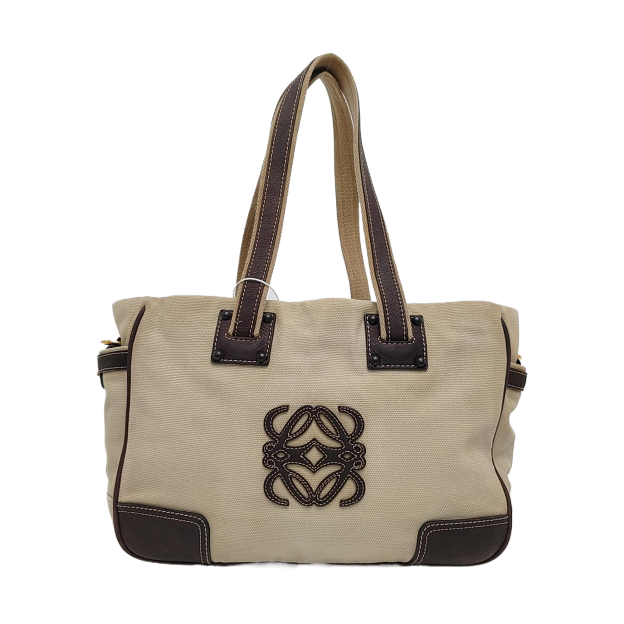 Canvas Top Handle Bag Beige