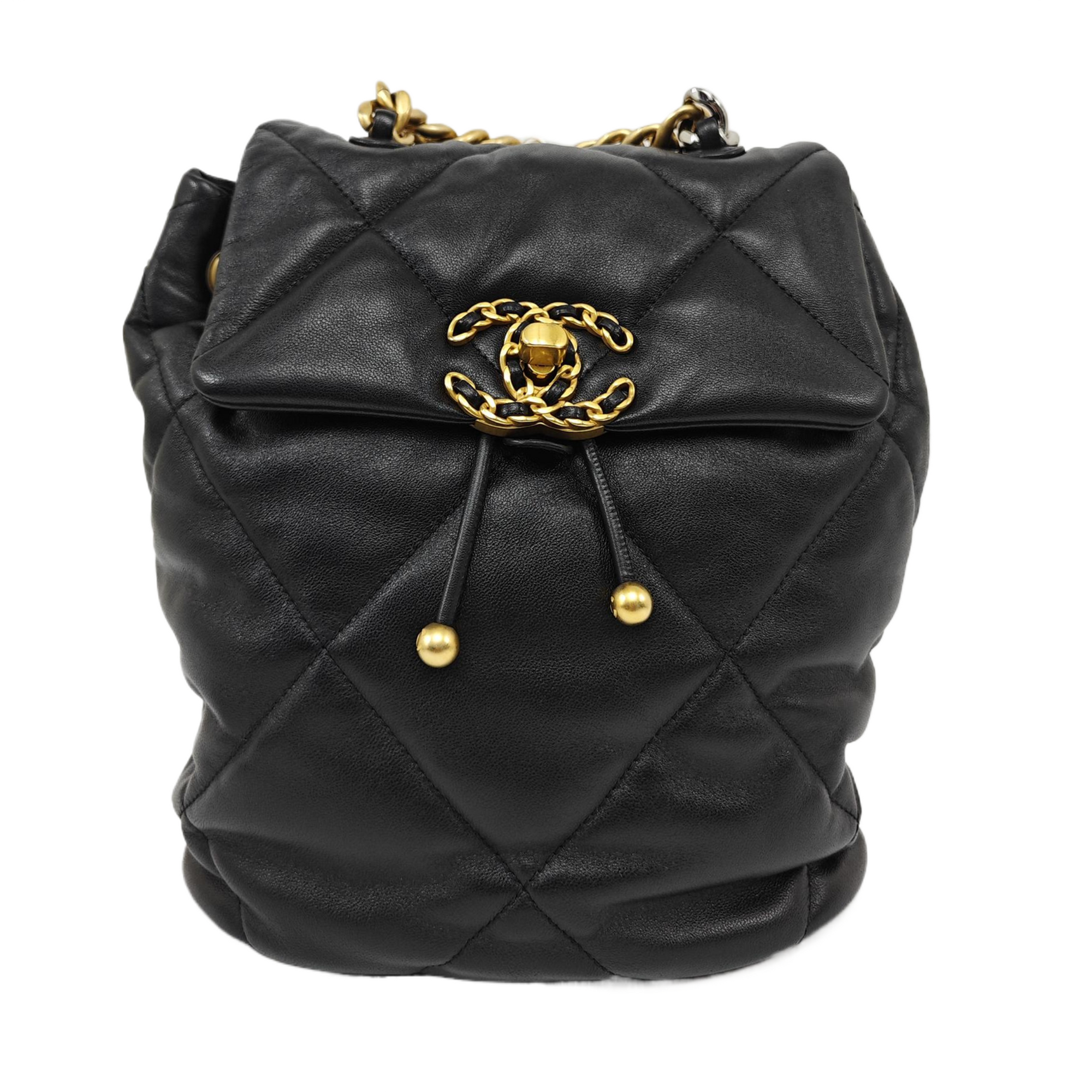 CHANEL 19 Mini Quilted Lambskin Black