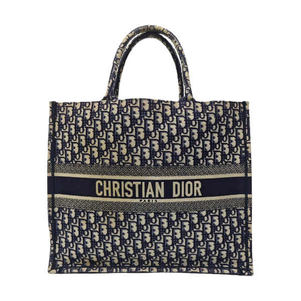 Book Tote Large Oblique Canvas Blue