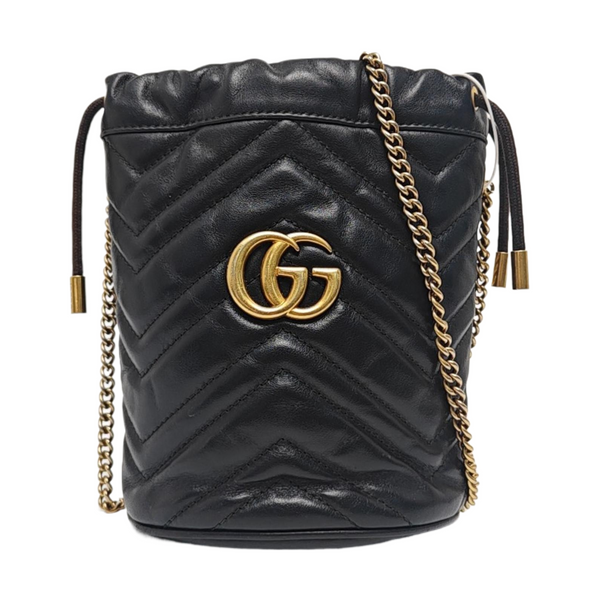 GG Marmont Mini Quilted Calfskin Black