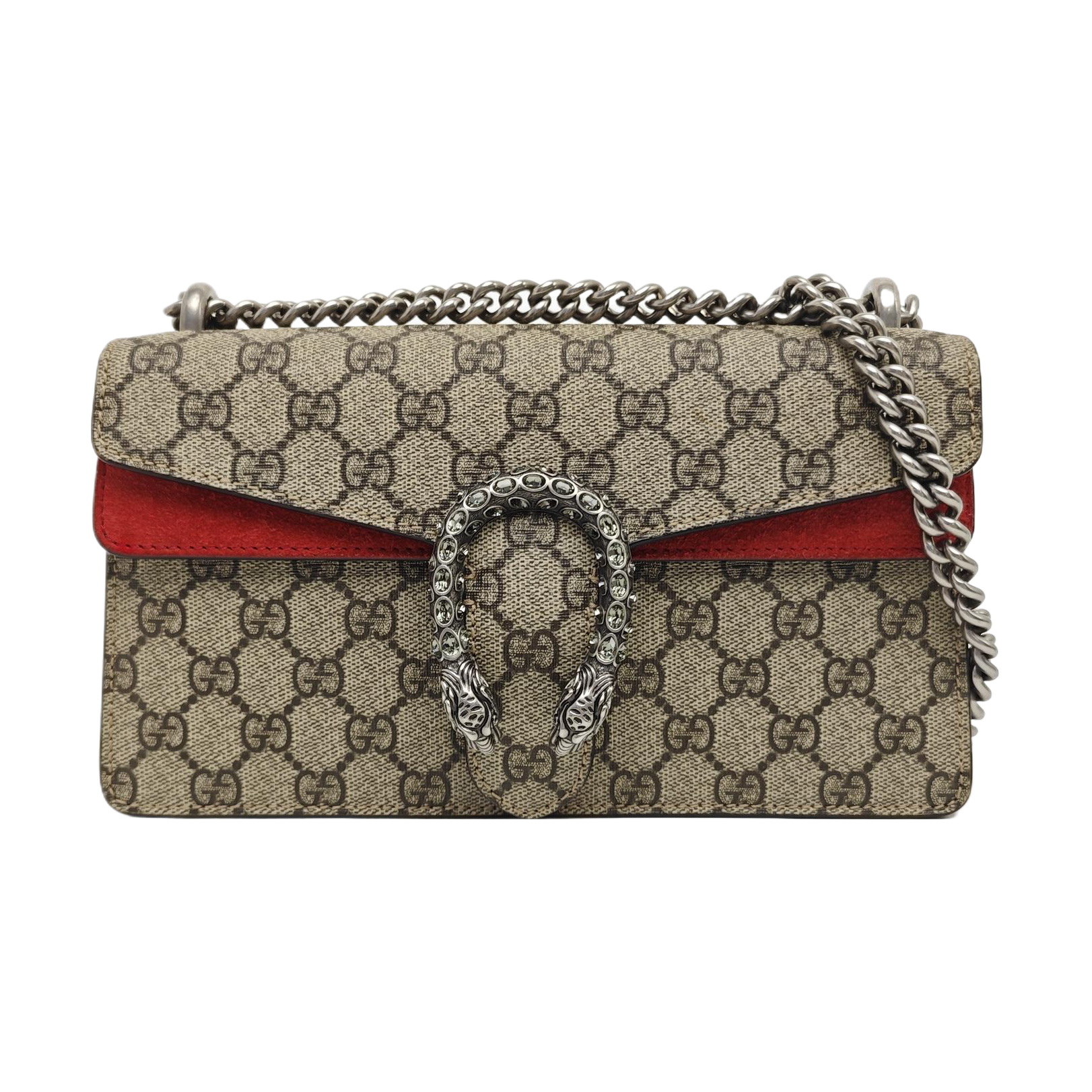 Dionysus Small Monogram Coated Canvas Beige