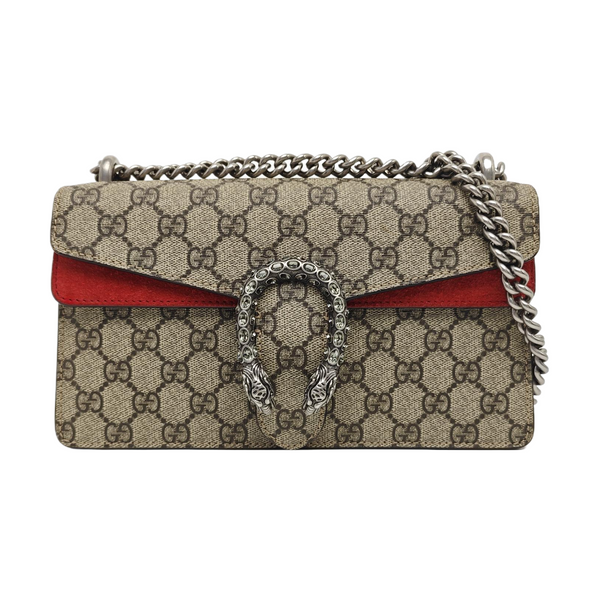 Dionysus Small Monogram Coated Canvas Beige