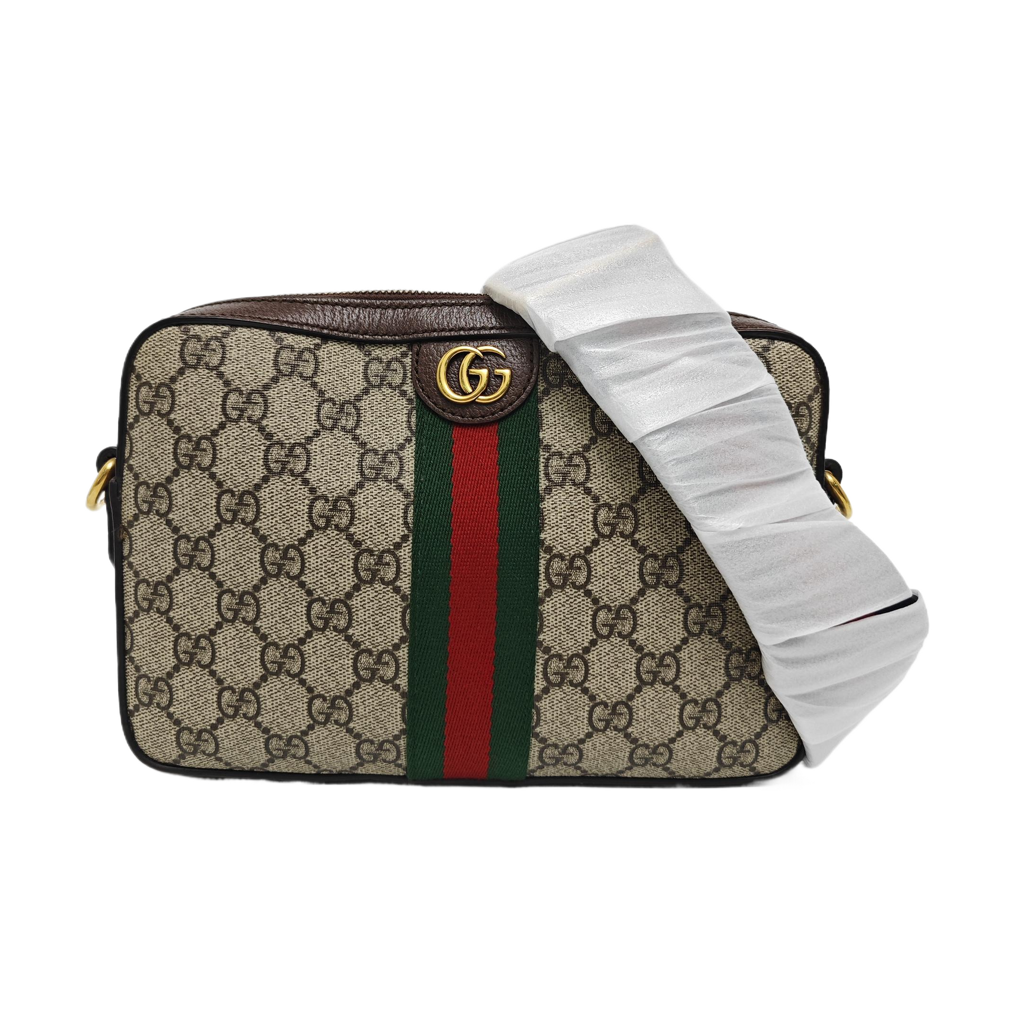 Ophidia Small Monogram Coated Canvas Beige