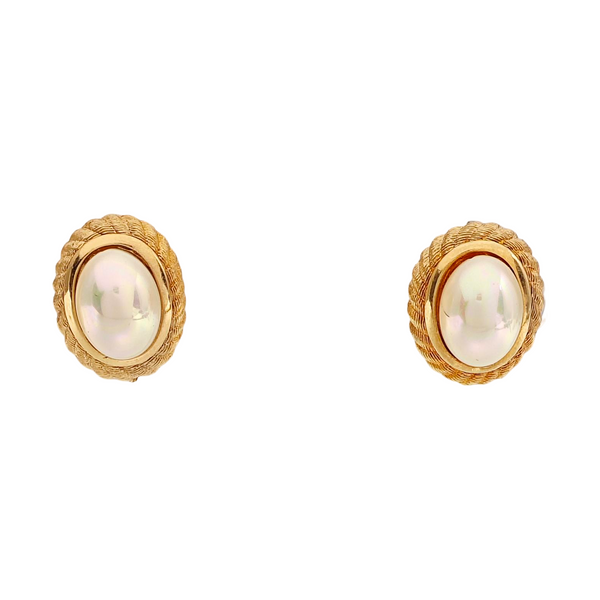 Twist Round Metal Gold Clip On Earrings
