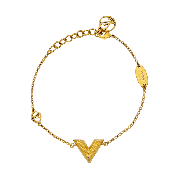 ESSENTIAL V GUILLOCHÉ Metal Gold Bracelet