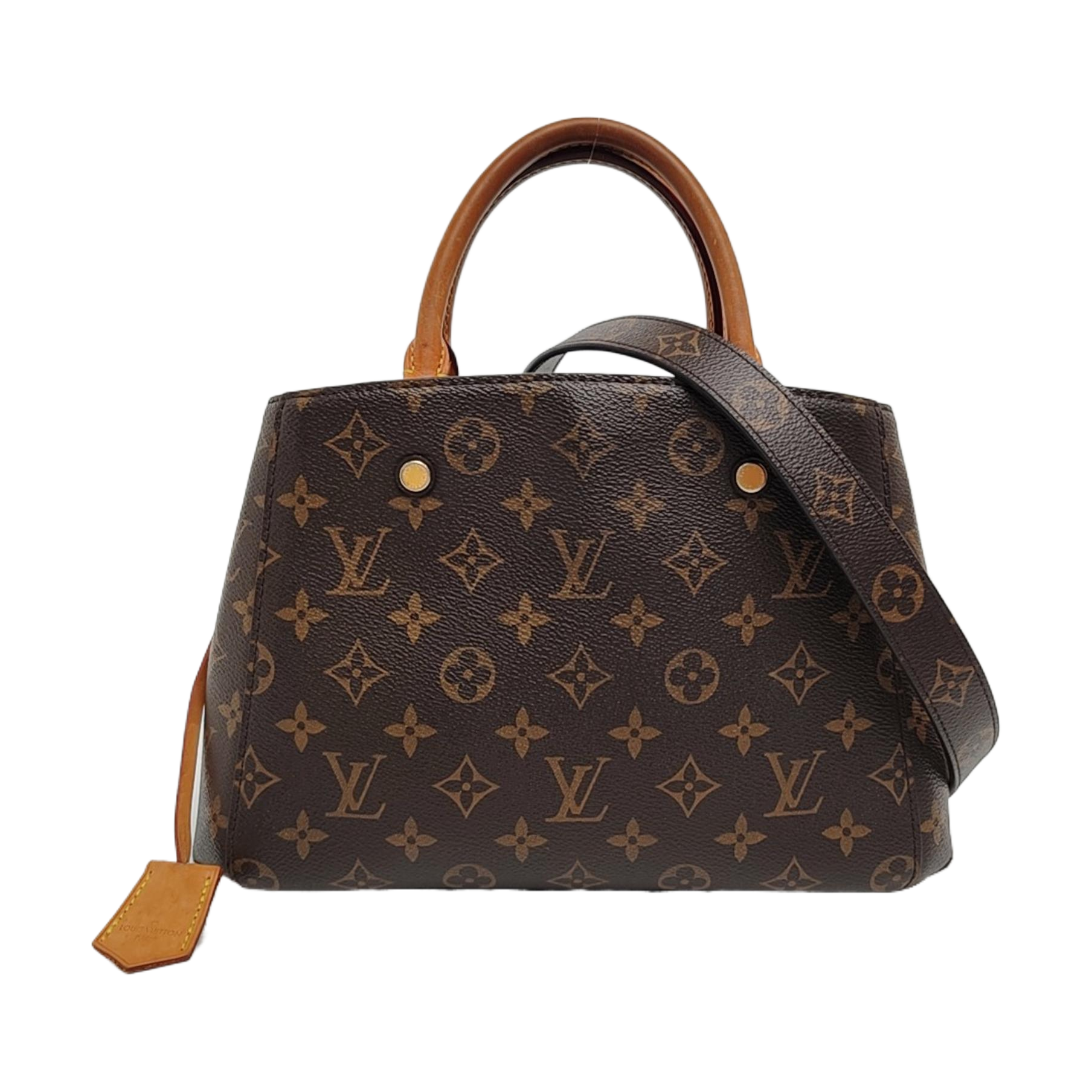 MONTAIGNE BB Monogram Coated Canvas Brown