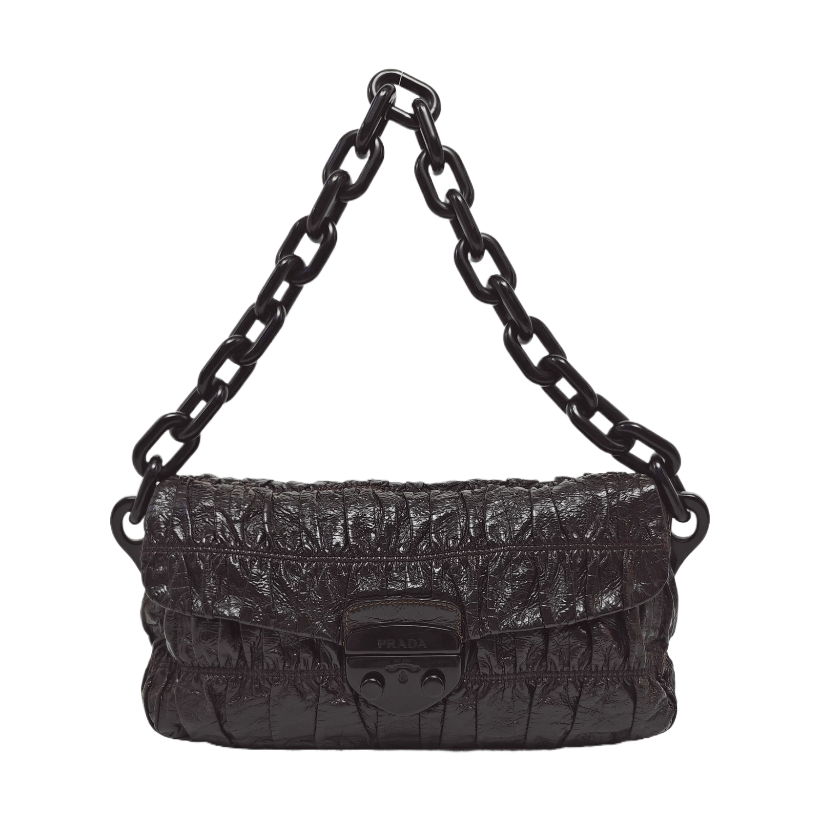Quilted Lambskin Shoulder Bag Brown