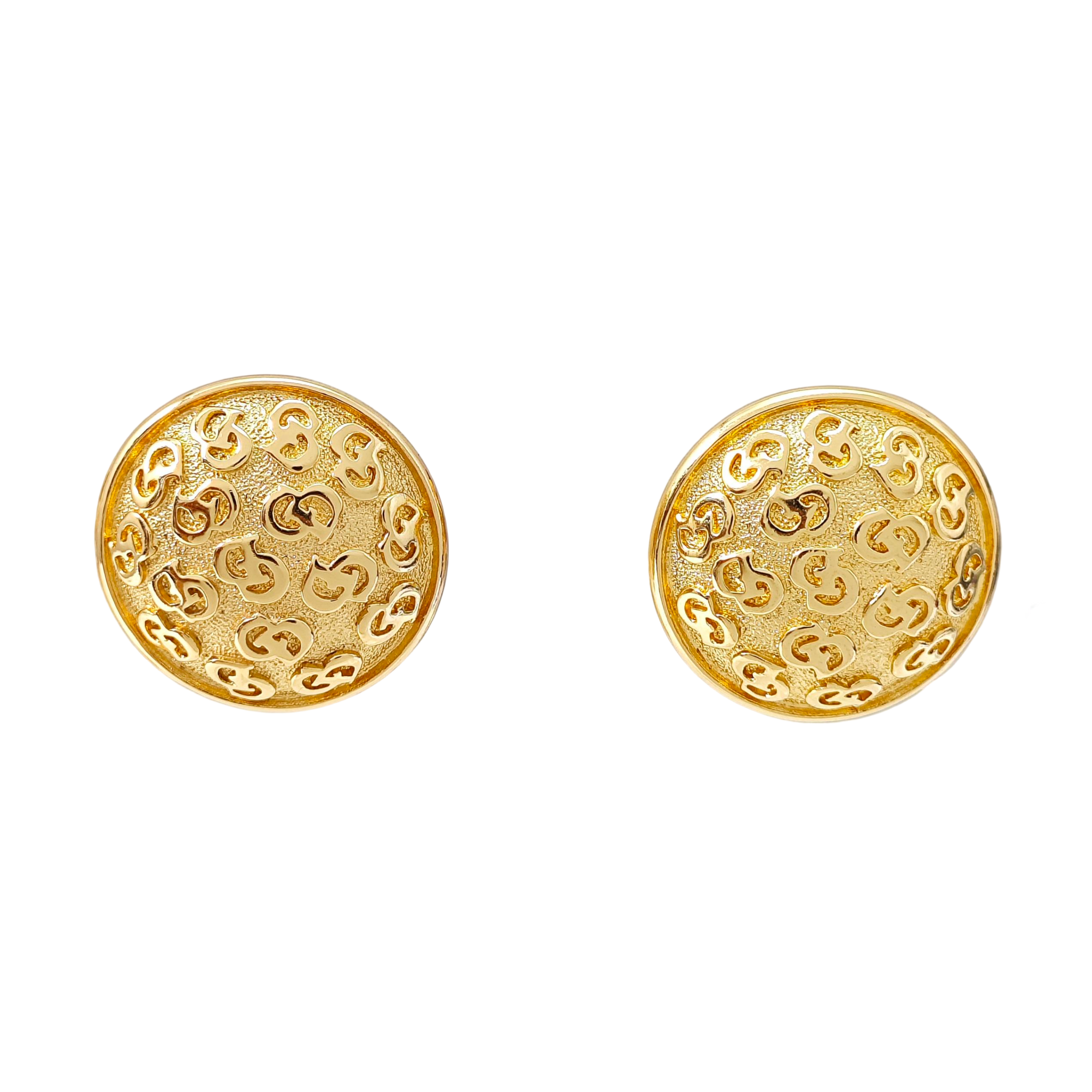 Petit CD Metal Gold Clip On Earrings