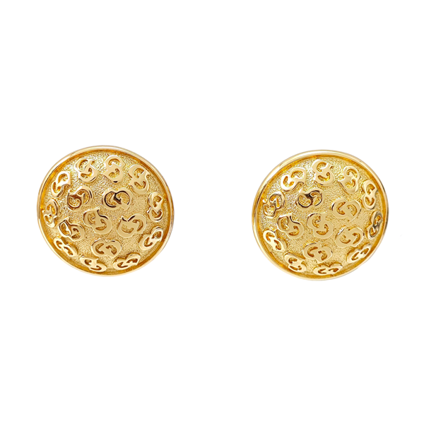 Petit CD Metal Gold Clip On Earrings