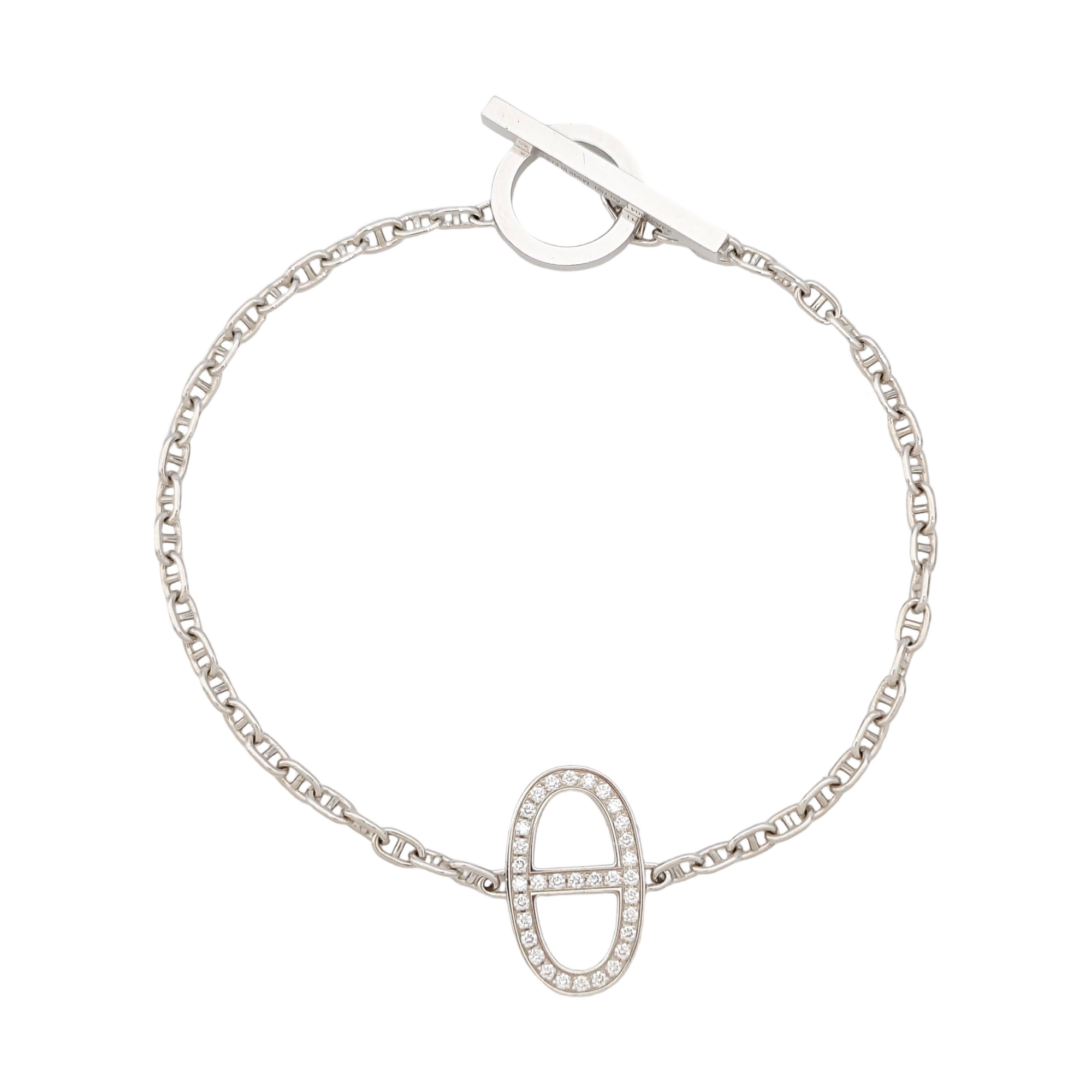 Chaine D'ancre 18k White Gold Silver Bracelet