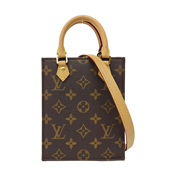 SAC PLAT Mini Monogram Coated Canvas Brown