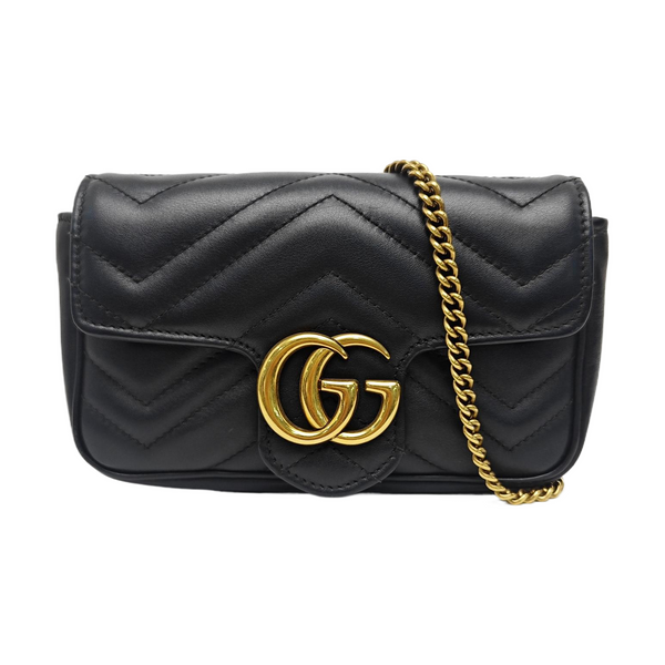 GG Marmont Mini Quilted Calfskin Black
