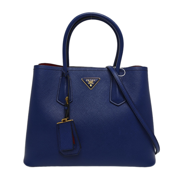 Double Medium Saffiano Calfskin Blue