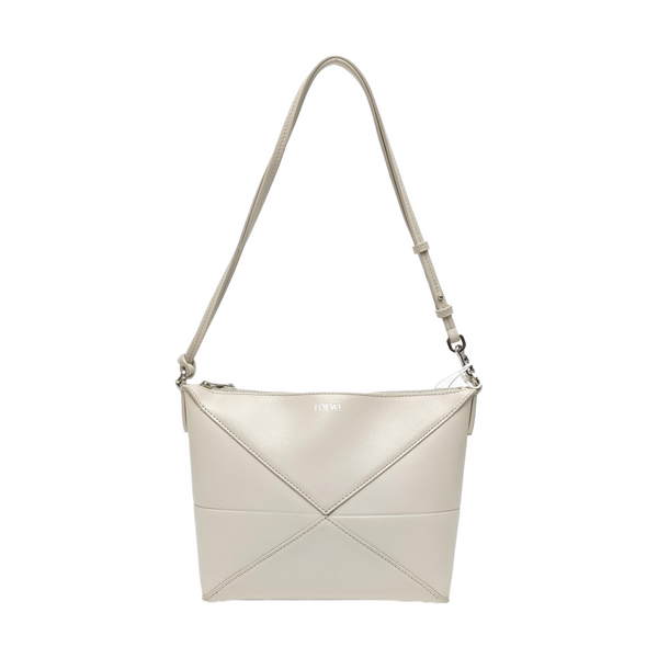 Puzzle Fold Mini Quilted Calfskin White