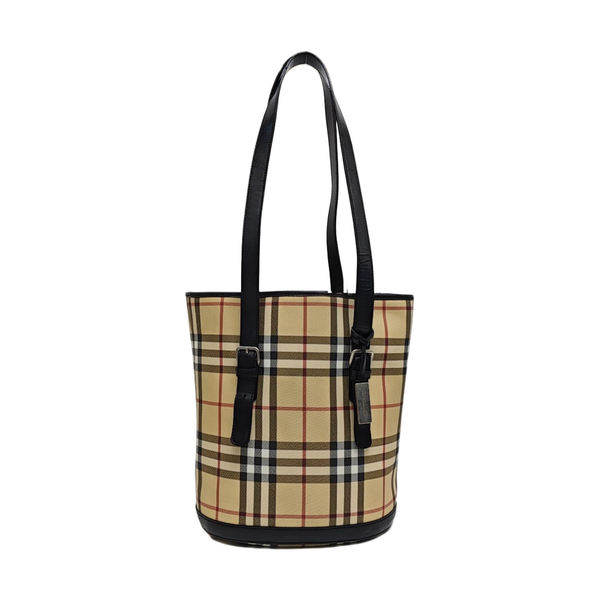 Coated Canvas Bucket Bag Beige