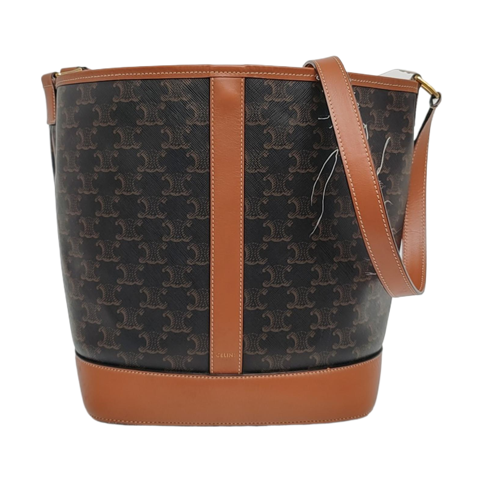 Authenticated pre-owned  TRIOMPHE CANVAS Medium Coated Canvas Brown - Bucket Bag at Looply