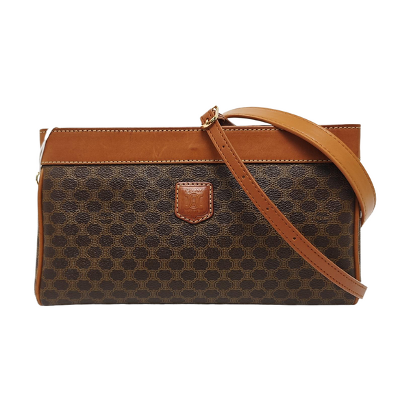 Coated Canvas Shoulder Bag Brown