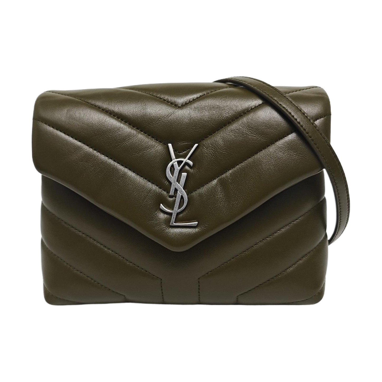 LOULOU Extra Small Chevron, Quilted Calfskin Green