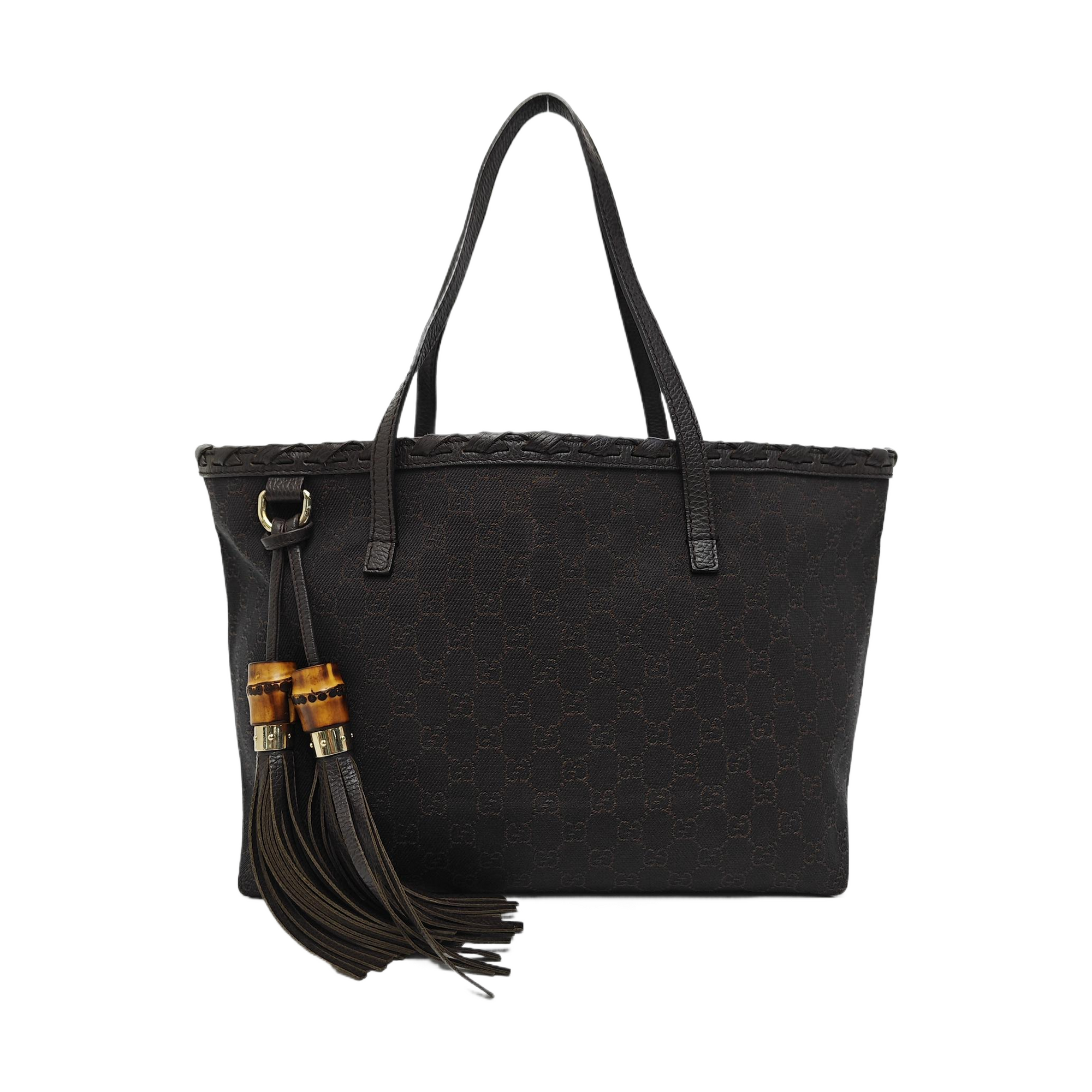 Monogram Canvas Tote Bag Brown