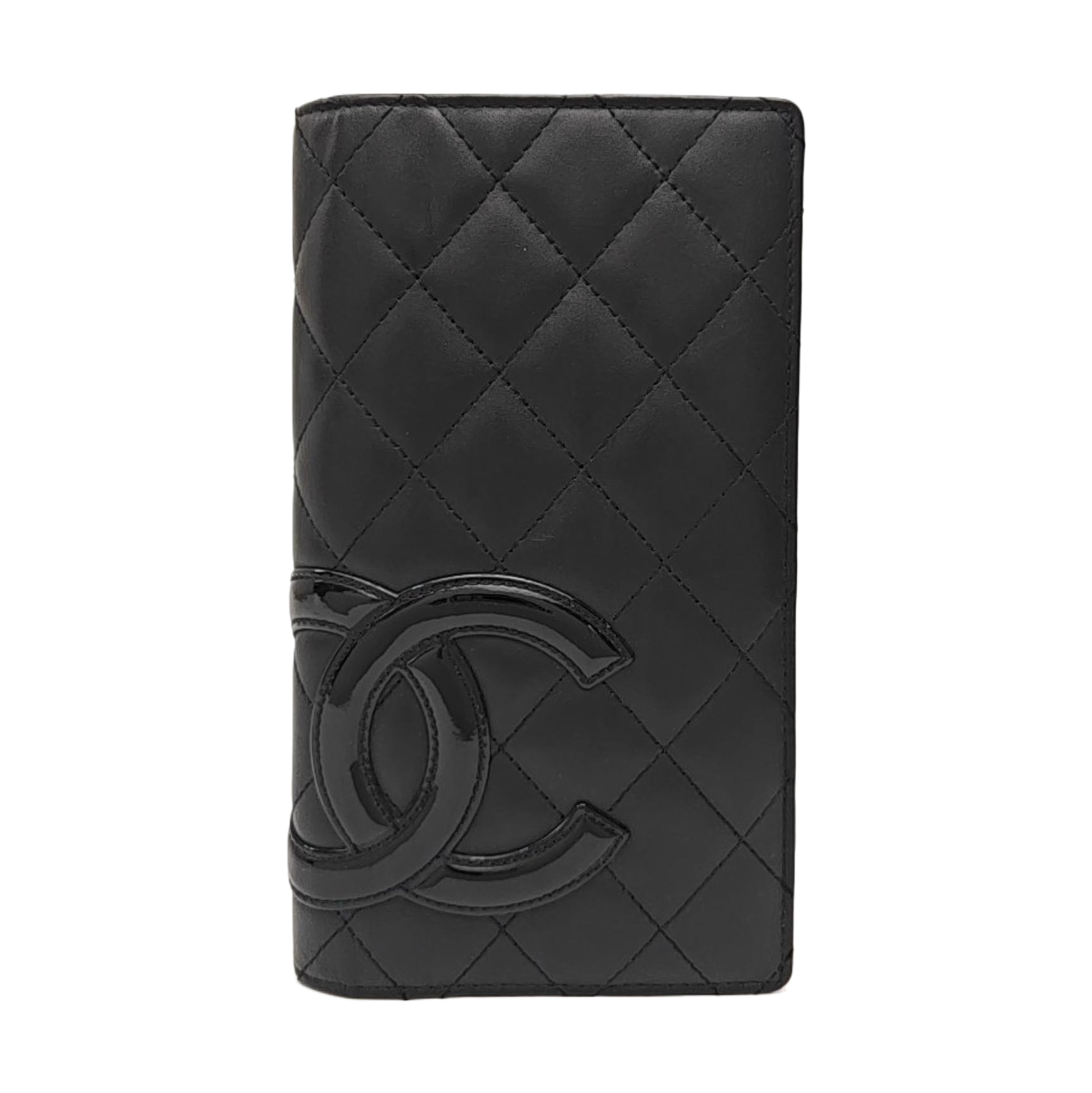 CAMBON Quilted Calfskin Black Wallet