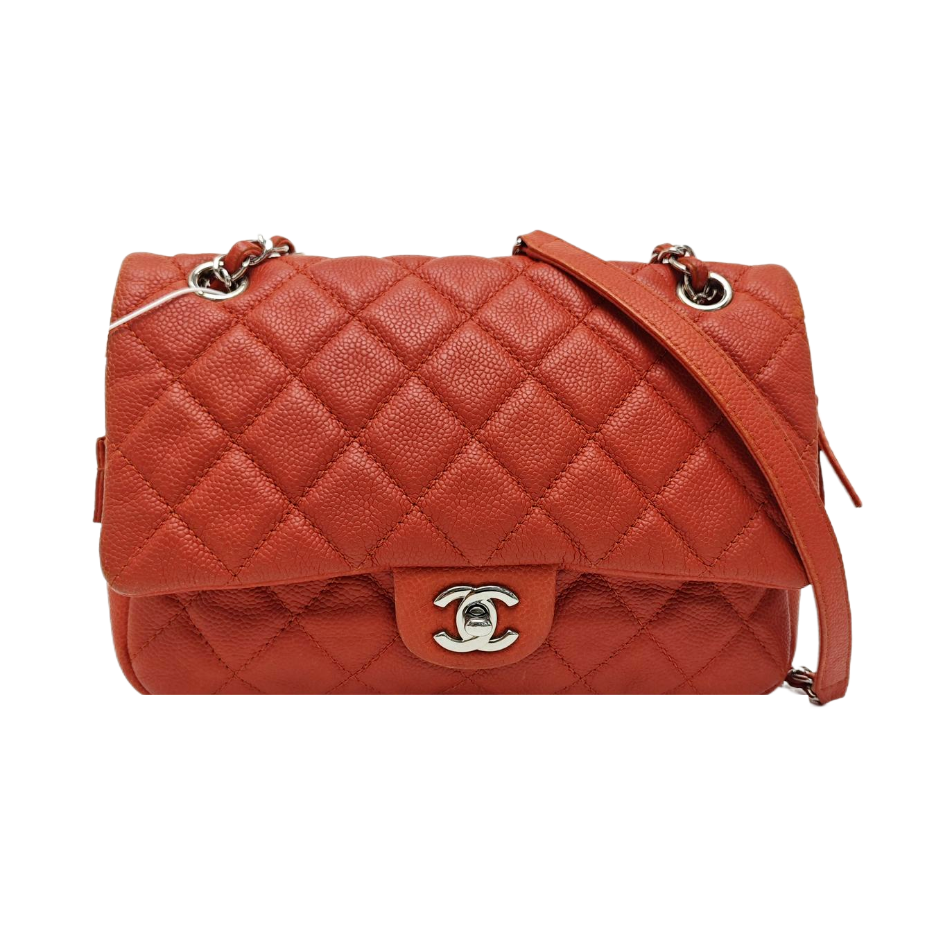 COCO SPORRAN Quilted Grained Calfskin Orange