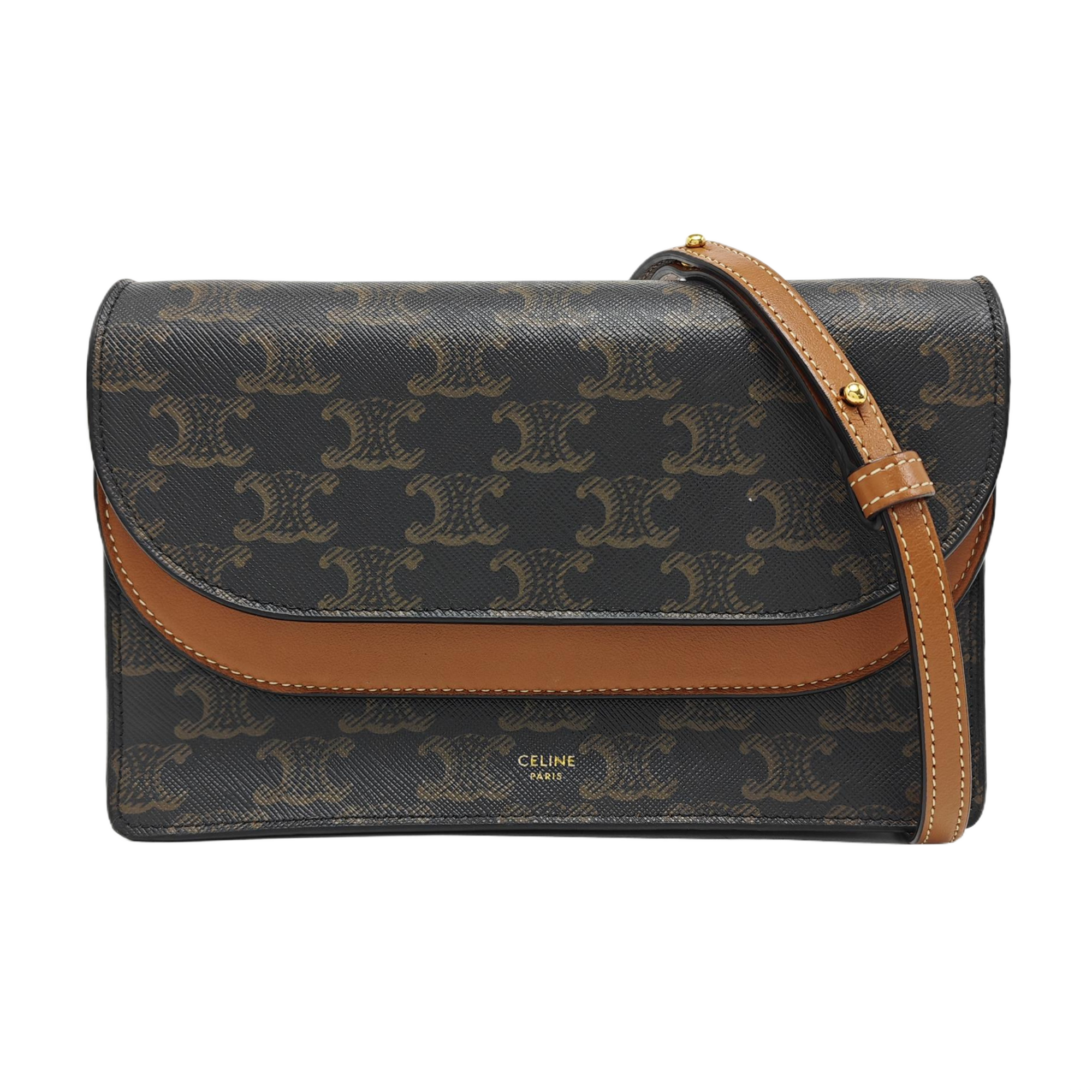 TRIOMPHE CANVAS Small Coated Canvas Brown