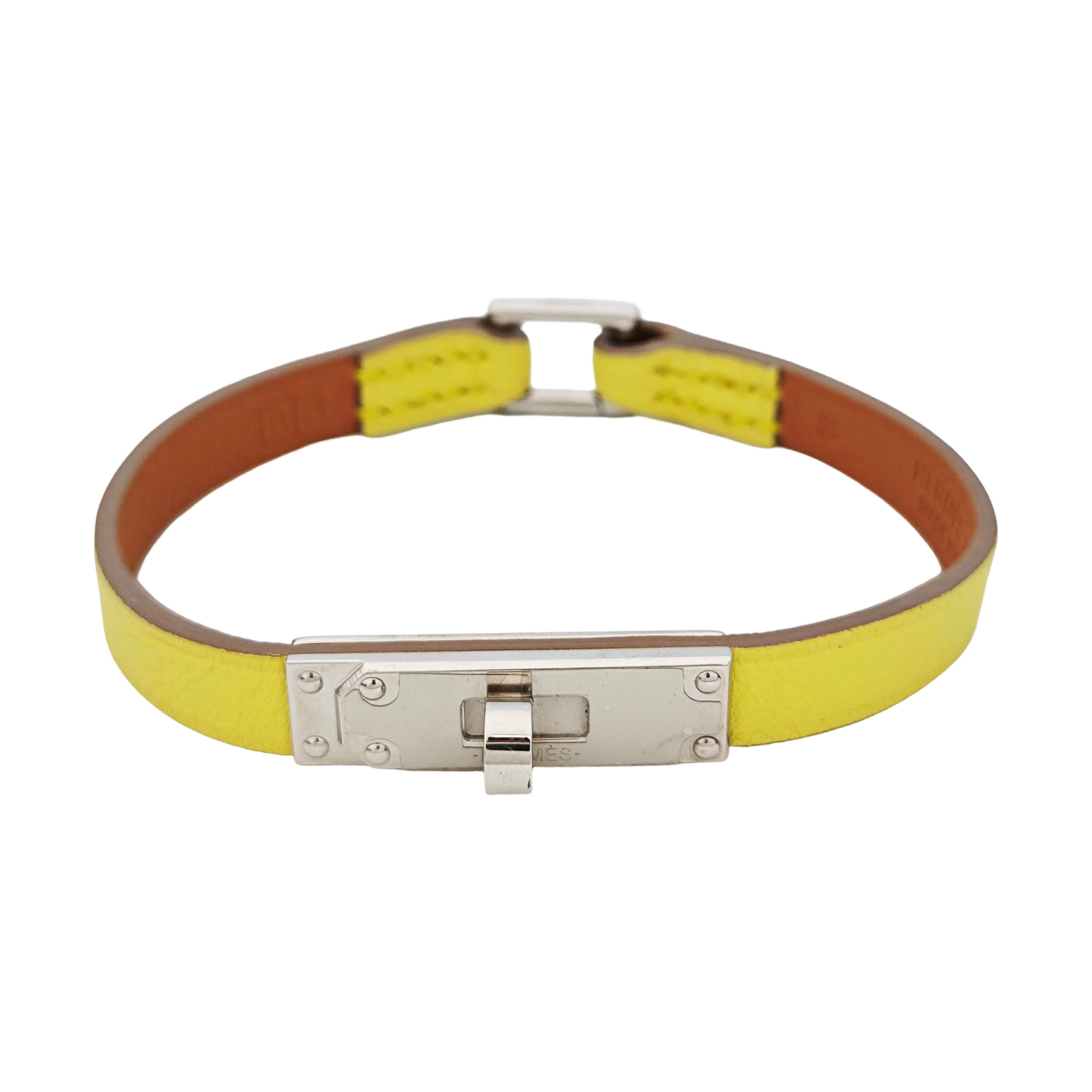 Micro Kelly Leather Yellow Bracelet