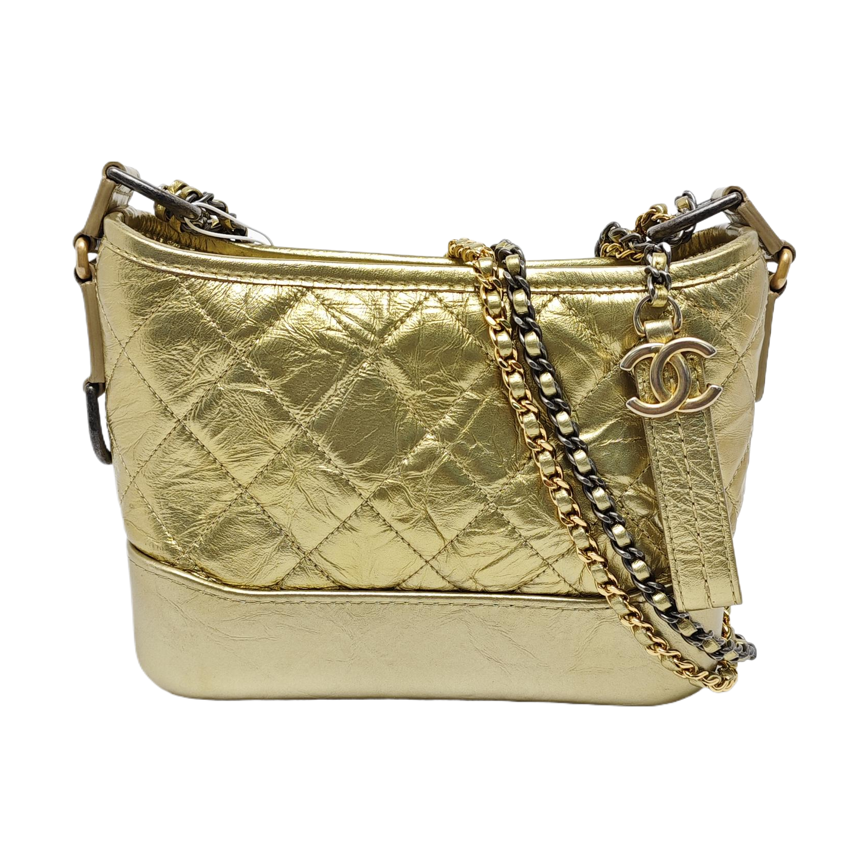 GABRIELLE Small Quilted Calfskin Gold