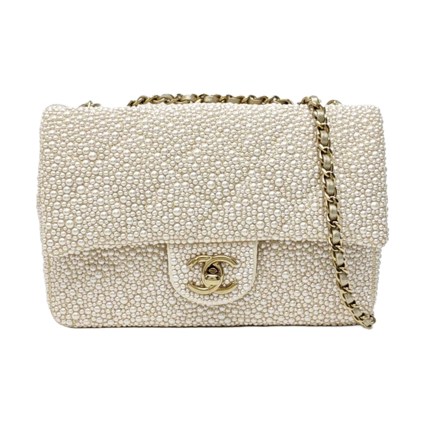 Quilted Special Material Shoulder Bag White