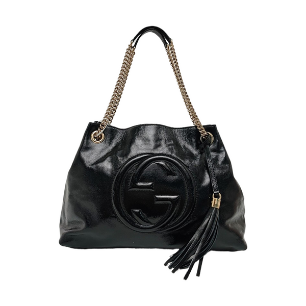Authenticated pre-owned  Soho Quilted Patent Leather Black - Tote Bag at Looply