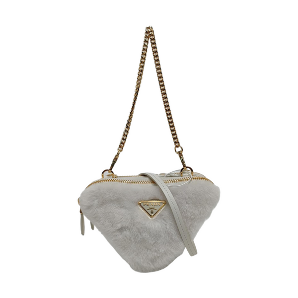 Sheepskin Crossbody Bag Mini White