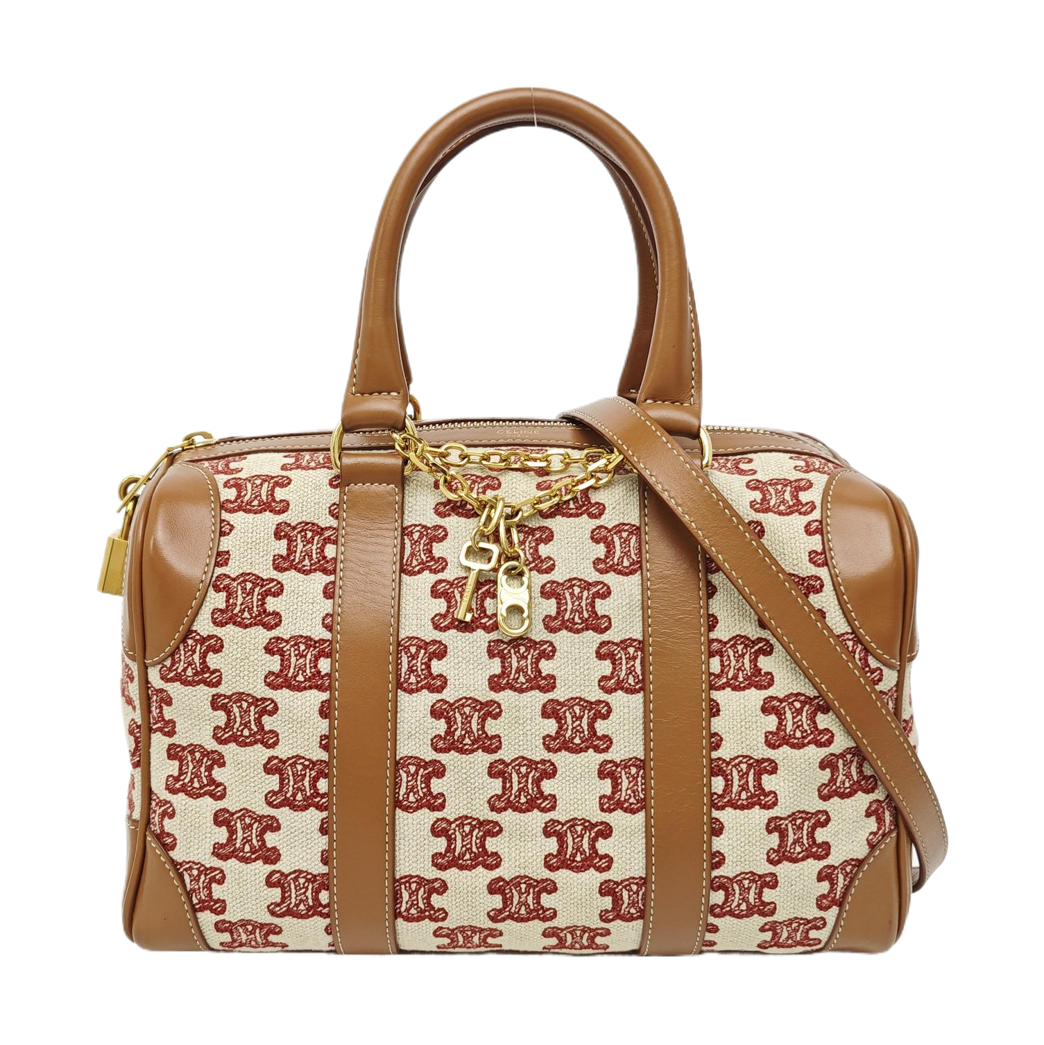 Fabric Shoulder Bag Small Brown
