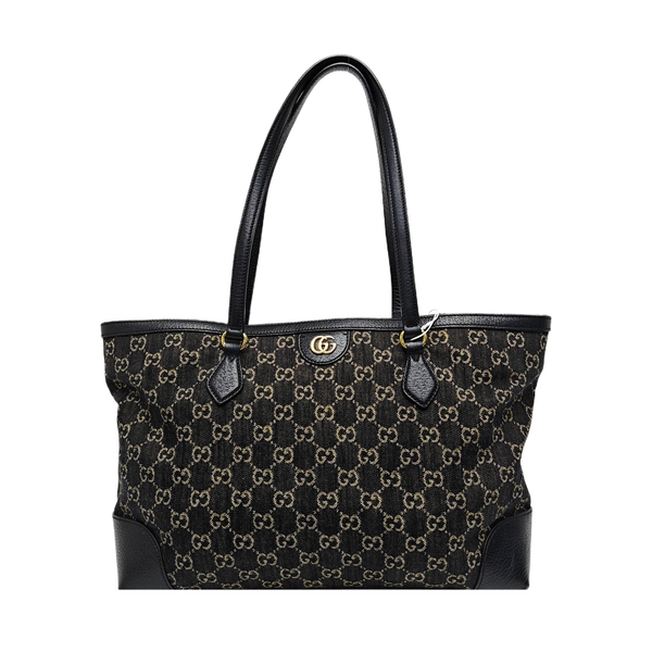 Ophidia Medium Monogram Denim Black