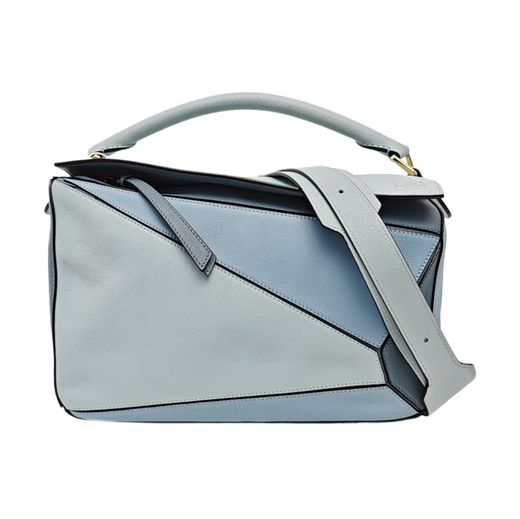 Puzzle Medium Calfskin Blue