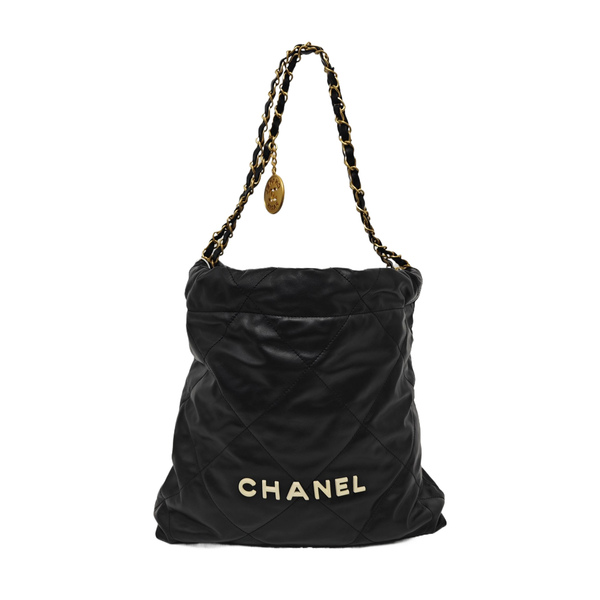 CHANEL 22 Small Quilted Calfskin Black