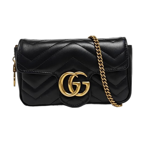 GG Marmont Mini Quilted Calfskin Black