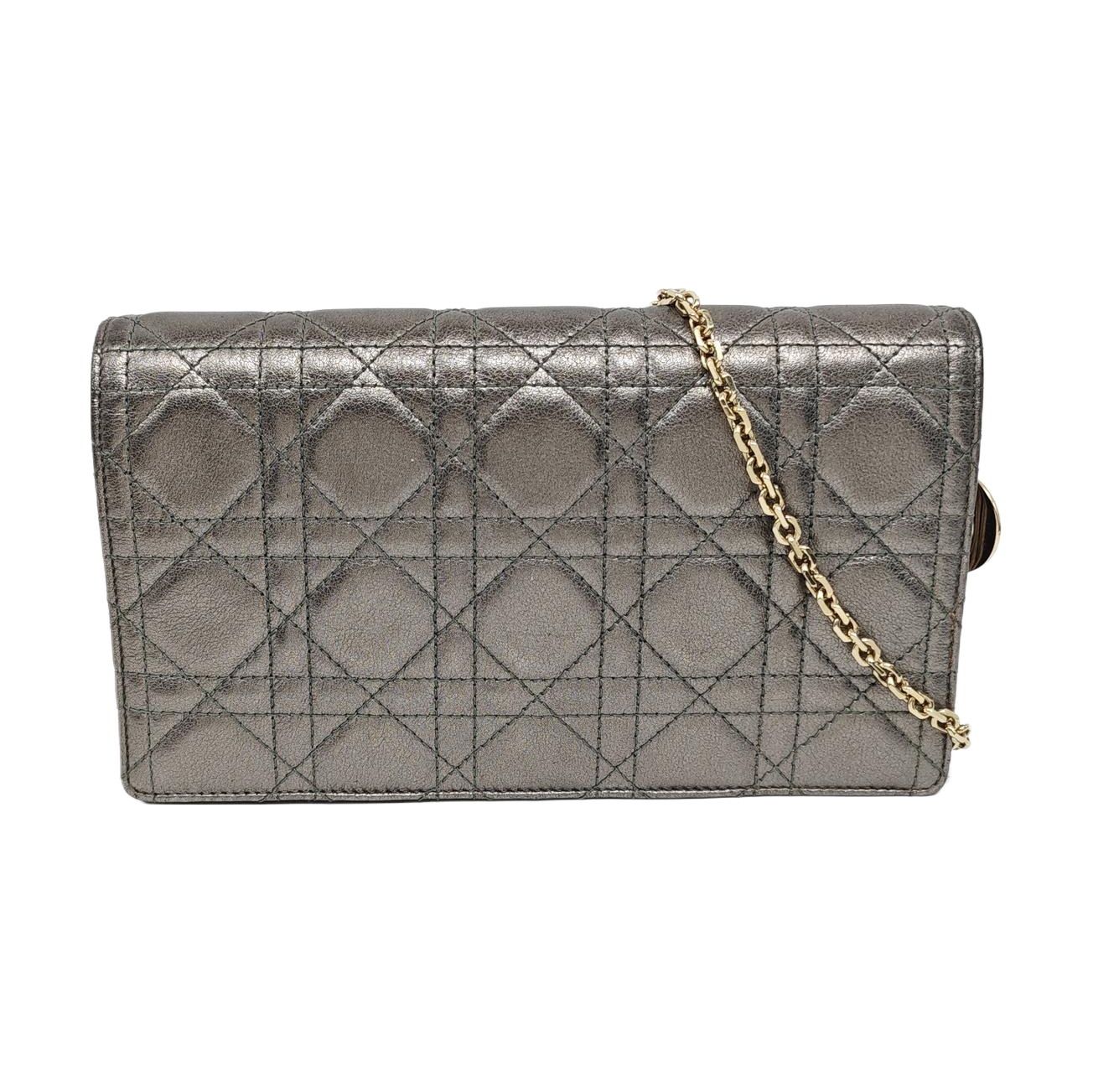 Lady Dior Cannage Piel de becerro gris