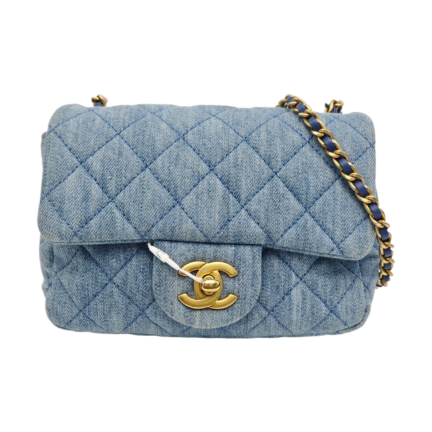 CLASSIC FLAP Mini Quilted Denim Blue