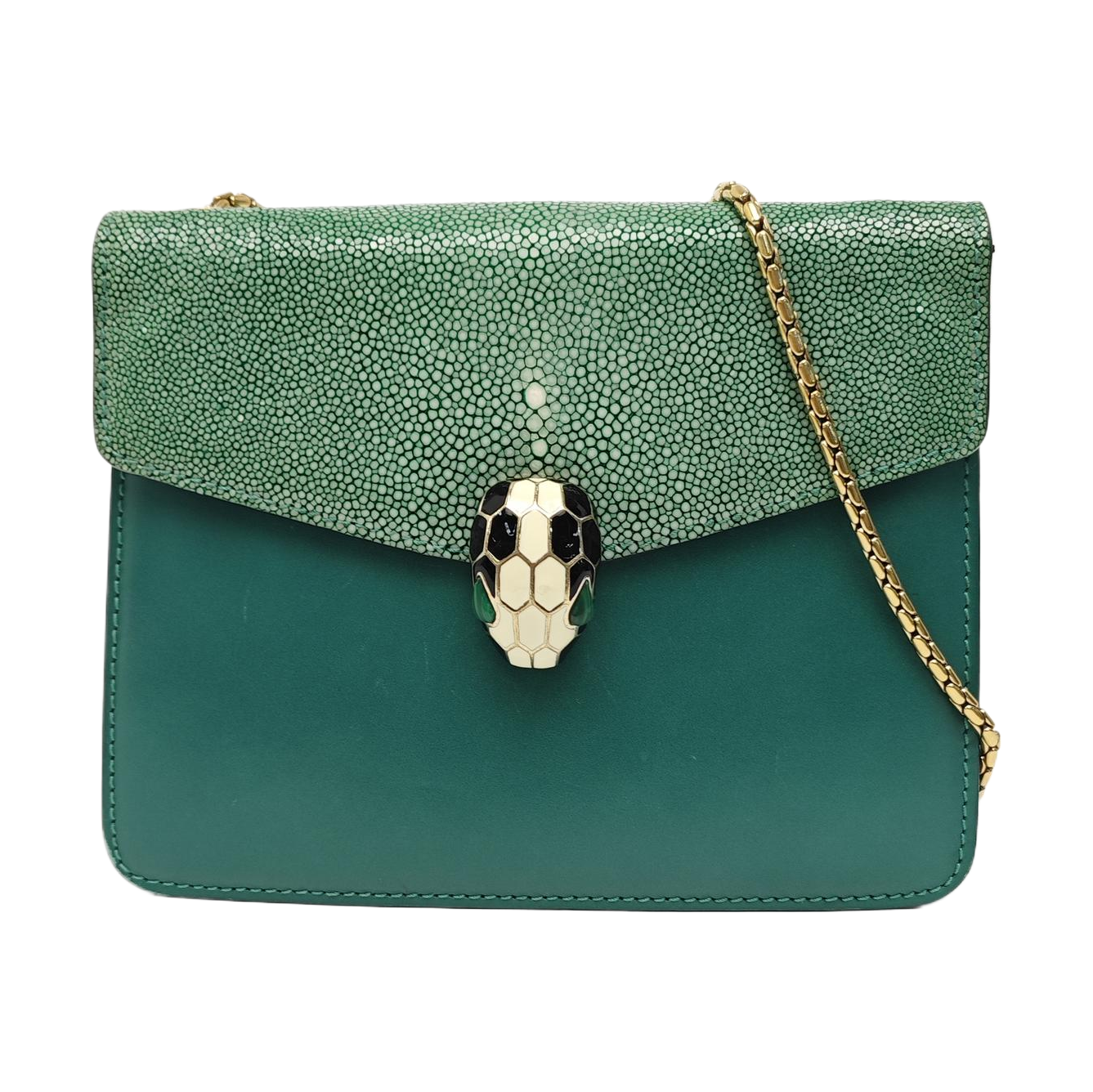 SERPENTI FOREVER Small Stingray Leather Green