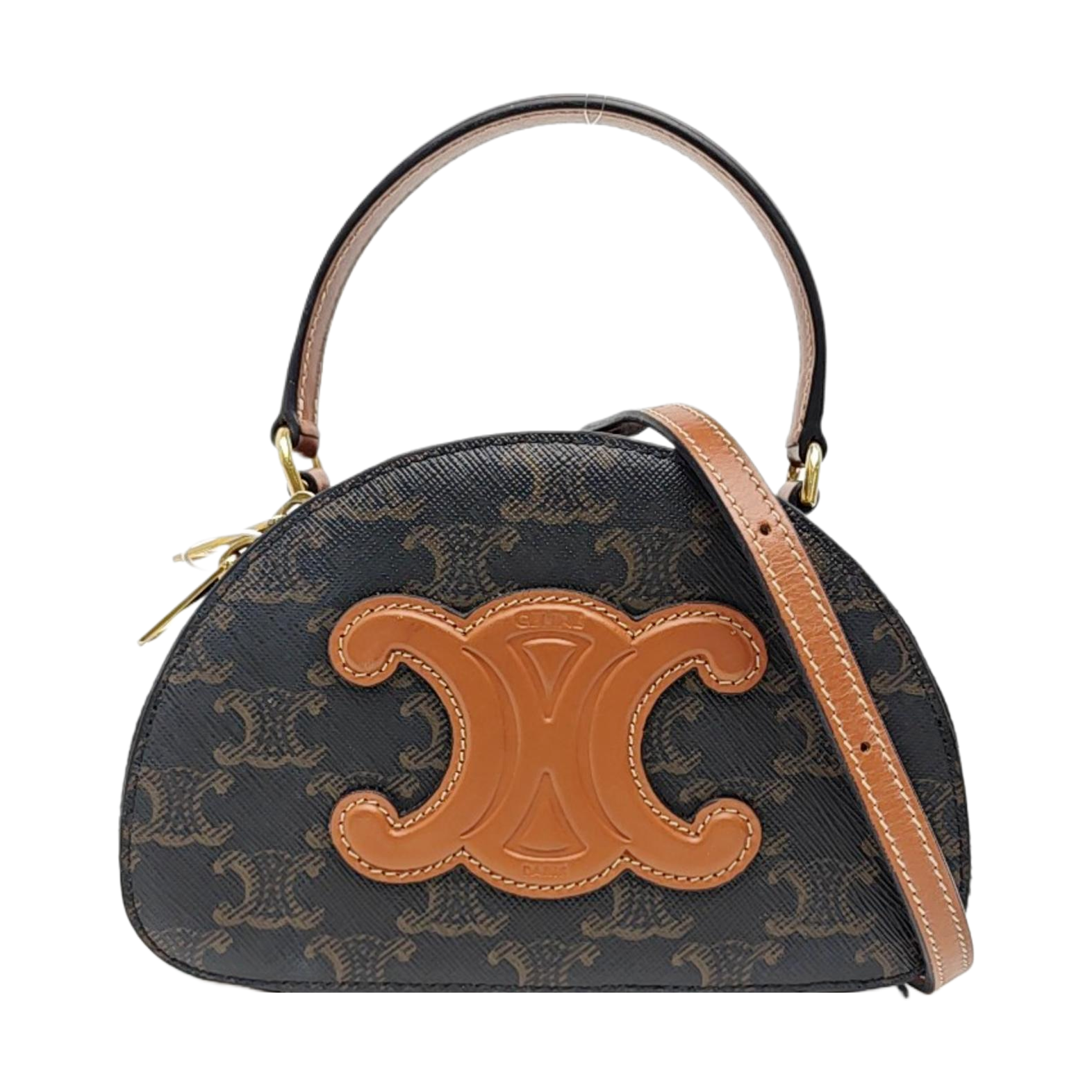TRIOMPHE Small Coated Canvas Black