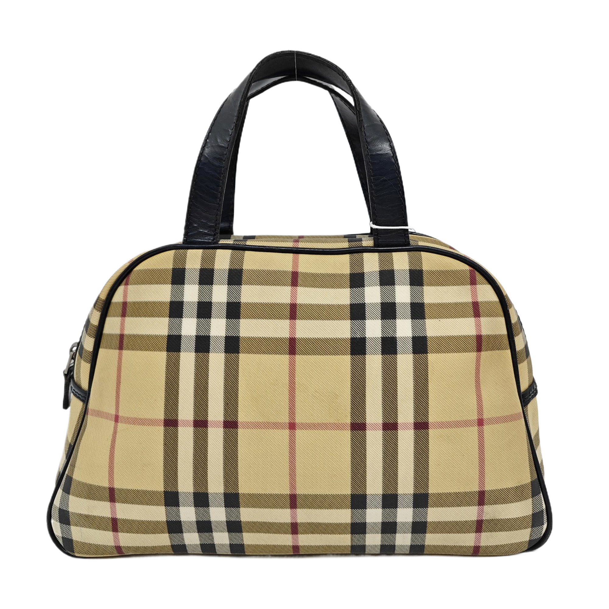 Coated Canvas Top Handle Bag Beige