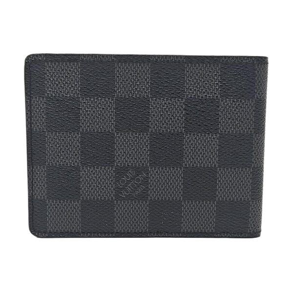 AMERIGO Damier Graphite Coated Canvas Gray Wallet