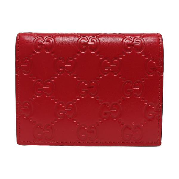 Signature Monogram Calfskin Red Card Holder