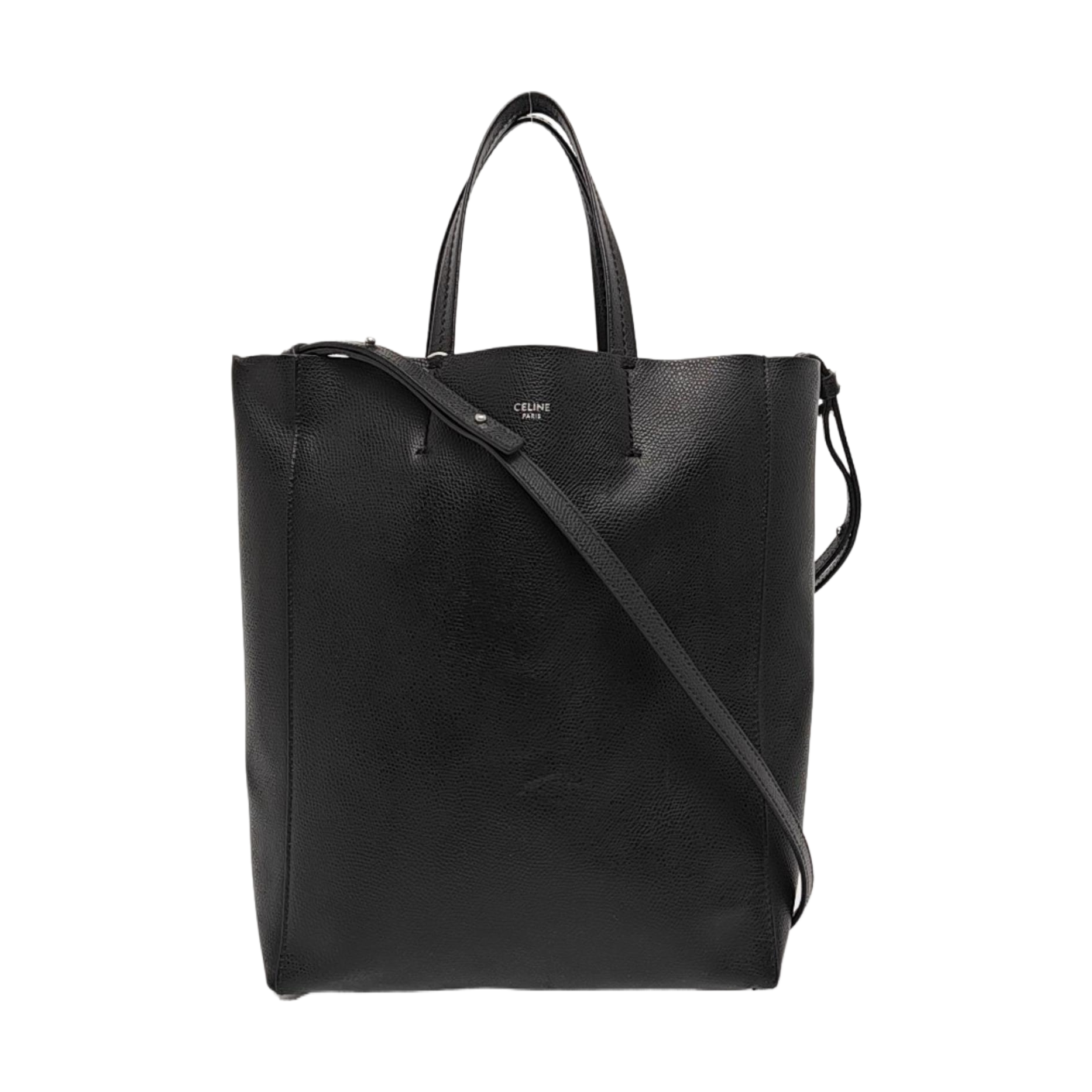 Authenticated pre-owned  VERTICAL CABAS Small Calfskin Black - Tote Bag at Looply