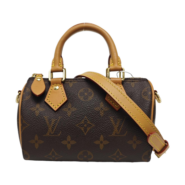 SPEEDY Nano Monogram Coated Canvas Brown