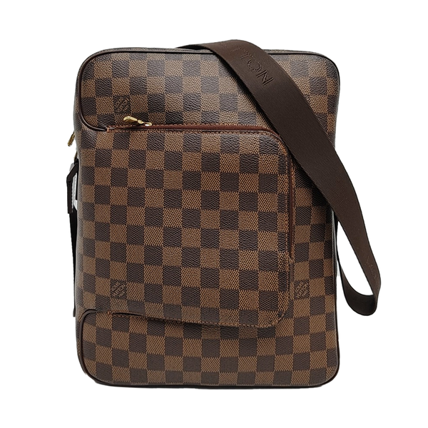 OLAV MM Damier Ebene Coated Canvas Brown
