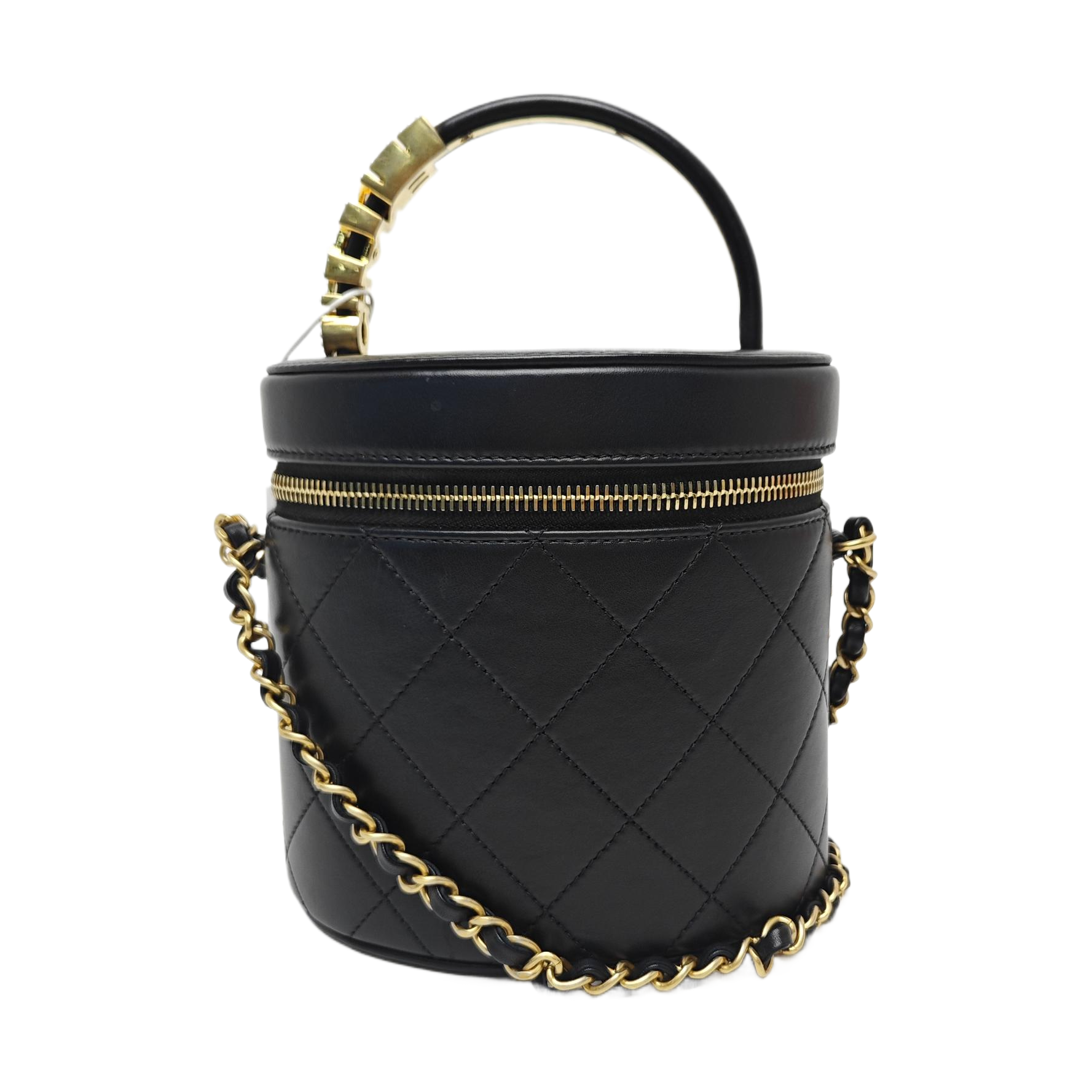 Quilted Calfskin Bucket Bag Black