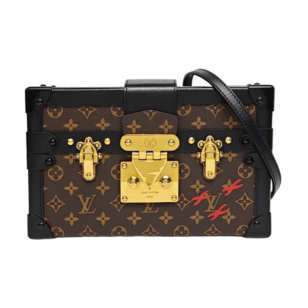 PETITE MALLE Monogram Coated Canvas Brown