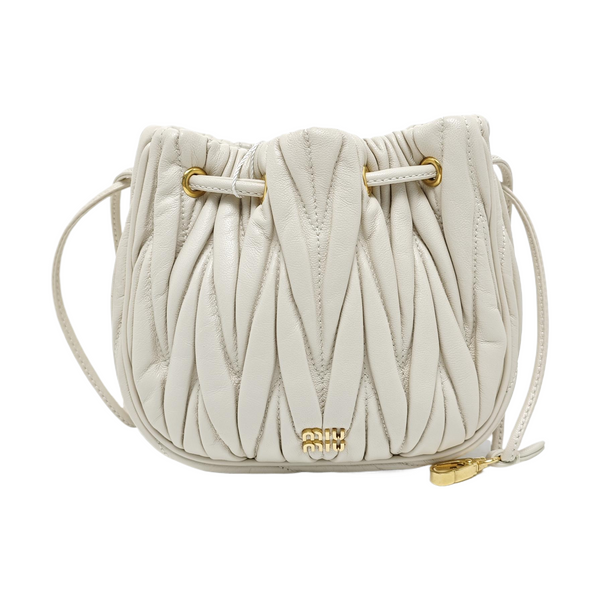 Matelassé Quilted Lambskin White