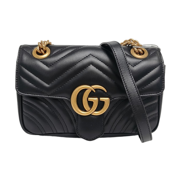 GG Marmont Small Quilted Calfskin Black